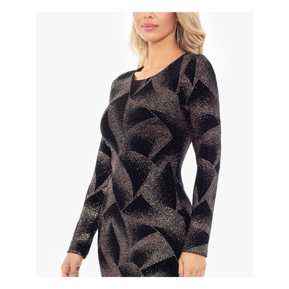B&A  BY BETSY & ADAM Womens Black Lined Long Sleeve Sheath Dress 6 - Picture 3 of 4